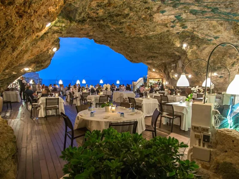 Ristorante Grotta Palazzese — Michelin-starred candlelit dining inside a natural sea cave above the Adriatic at Polignano a Mare