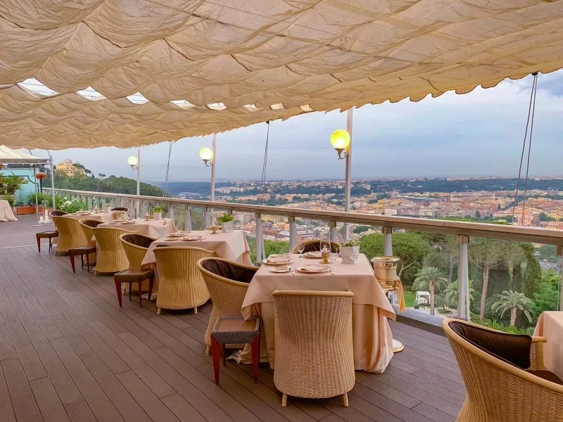 La Pergola — Heinz Beck three Michelin star rooftop restaurant with Vatican panorama at the Cavalieri