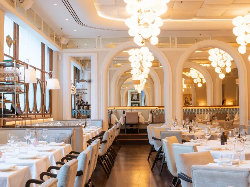 Restaurant Gaia London — Mediterranean dining room with vibrant décor in Mayfair