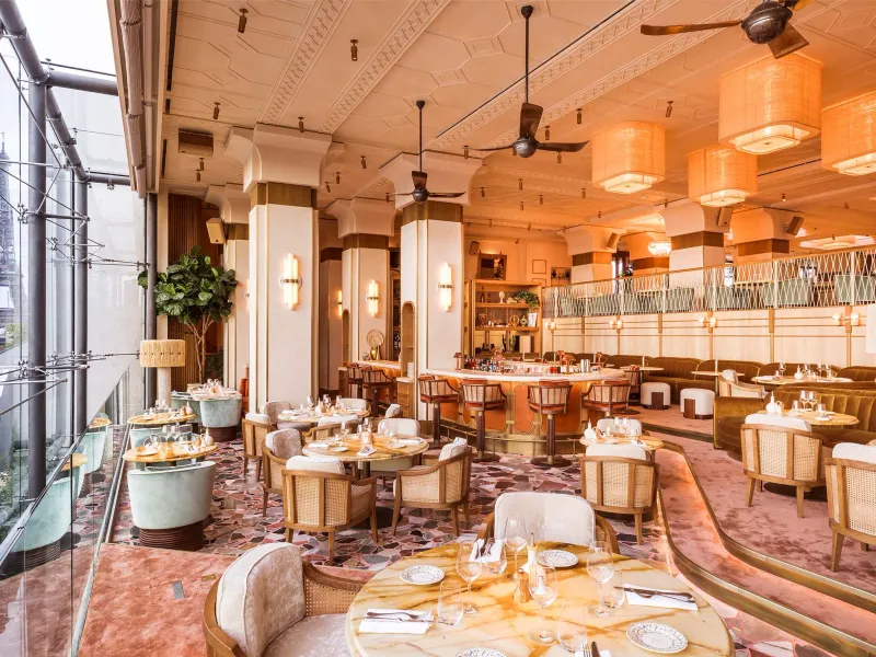 GIGI Paris — stylish Italian restaurant interior with warm lighting and wine shelves