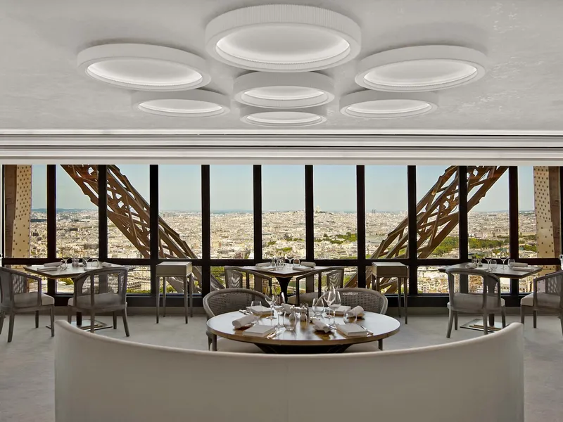 Jules Verne restaurant — Michelin-starred dining room inside the Eiffel Tower Paris
